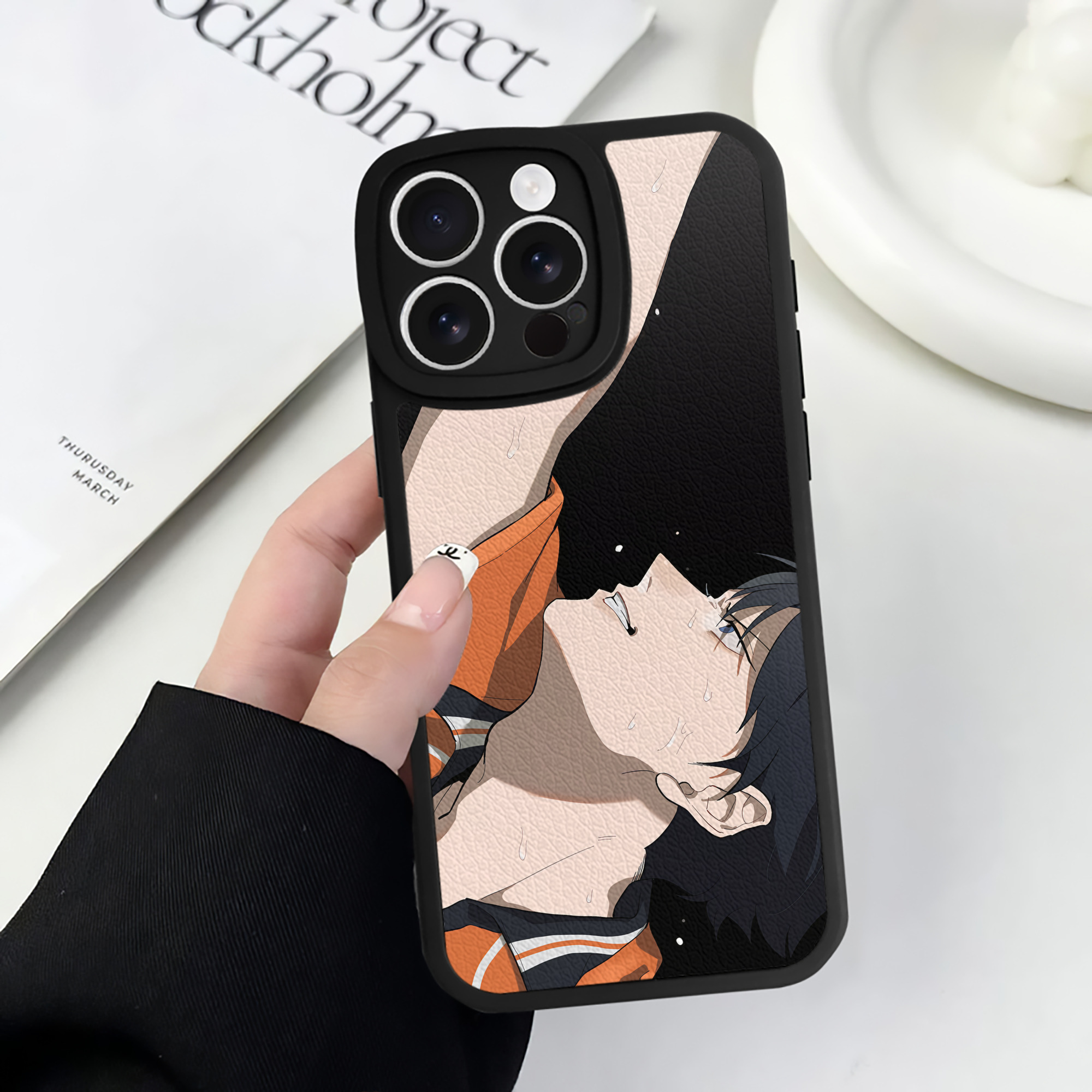 （画像用） ハイキュー!! Haikyu!! 【iPhone 16シリーズ対応】シリコンスマホケース（レザー調） 材質：シリコン